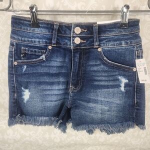 Maurices Distressed Jean Shorts with Frayed Hem